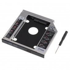 SATA 2nd HDD HD Hard Drive Caddy Case for 12.7mm Laptop CD DVD-ROM Optical Bay