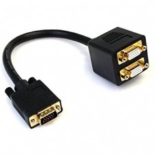 SVGA Monitor Video Y Splitter Cable for VGA to Dual 2