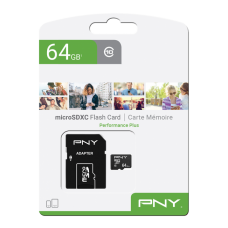 64GB PNY Performance Plus (P-SDU64G10PPL-GE) Micro SDXC Class-10 UHS-1 U1 Memory Card with Adapter - Open Box