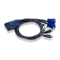 Aten CS-62US 2-Port USB VGA/Audio Cable KVM Switch - Open box - Tested