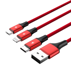Unitek (Y-C4049RD) 3-in-1 USB Charging Cable (Type-C / Micro USB / Lightning)