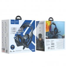 HOCO W102 USB/3.5mm Wired LED Gaming Stereo Headset With Microphone For PC - Blue