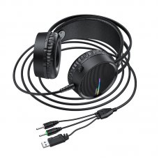 HOCO W100 3.5mm Wired 5 Color LED Gaming Stereo Headset With Microphone For PC