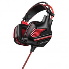 Borofone BO101 USB/3.5mm Wired LED Gaming Stereo Headset With Microphone For PC - Red