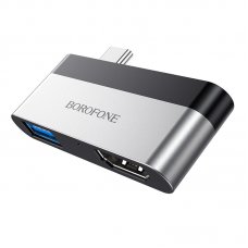 USB-C to HDMI(4K) + USB3.0(5Gbps) for Windows/Mac OS Adapter Borofone DH2