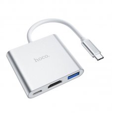 USB-C to USB3.0(5Gbps)/HDMI(4K)/TypeC PD2.0(5V-20V/3A) Adapter hoco HB14
