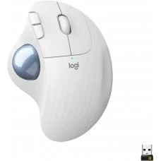 Logitech Ergo M575 Unifying/Bluetooth Trackball Wireless Mouse - White