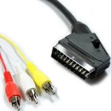SCART к RCA Мужской аудио + видео 1,5 м кабель (красный-белый-желтый)