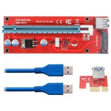 Extender Cable USB 3.0 Converter SATA PCI-E x1 to PCI-e x16 Riser Card with 15pin SATA Power For Bitcoin Mining