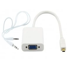PROTEC DM146 Micro HDMI M to VGA + 3.5mm Audio OUT Adapter Cable 