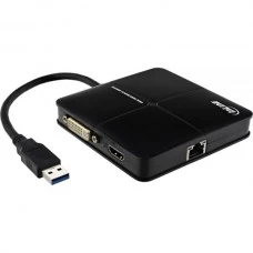 USB 3.0 to RJ45-Gigabit LAN/HDMI/DVI Dual Head Graphic Adapter- Protec - WINSTARS DM160 