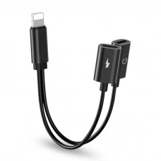 Generic 2 in 1 Lightning Jack Adapter for iPhone, Dual Lightning Headphone Adaptor Charger Converter Cablele