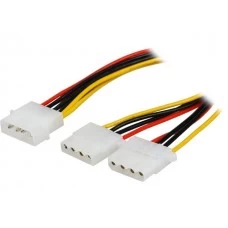 4-Pin Molex Male Cable to 2x4-pin Molex Female מפצל כבל חשמל 4-Pin Molex Male Cable to 2x4-pin Molex Female מפצל כבל חשמל