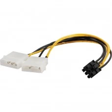 Пререходник 4-Pin (Molex Молекс) x2  для подключения питания видеокарты  6 Pin PCI-e 