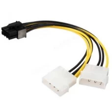 Пререходник 4-Pin (Molex Молекс) x2  для подключения питания видеокарты  8 Pin PCI-e 