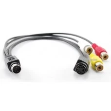 S-Video 8 pin to RCA Composite (Yellow-Red-White) + S-Video 4 pin Cable