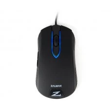 עכבר למשחקים (גיימינג) של חברת Zalman דגם  ZM-M201R עם חיבור USB ו-לד בצבע כחול