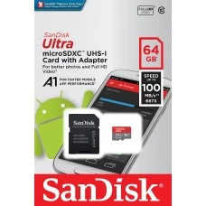 64GB Sandisk (SDSQUAR-064G-GN6MA) 98MB/s A1 C10 USH-1 Micro SD Card + SD Adapter