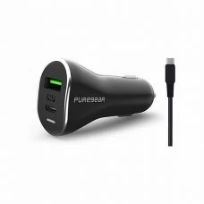 PUREGEAR 48W PD 3.0+QC 3 Fast Car Charger with Cable