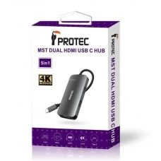 Protec DM 186 USB-C to 5 in 1 2xHDMI 4K*2K /USB 3.0 /Type C/ VGA 