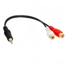 Audio 2 RCA Female to 3.5mm PL Jack Adaptor