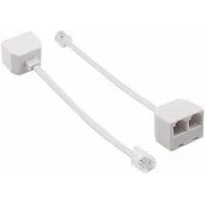RJ11 Male to 2x RJ11 Female Splitter Adapter, Telephone Line Splitter