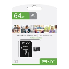 64GB PNY Performance Plus (P-SDU64G10PPL-GE) Micro SDXC Class-10 UHS-1 U1 Memory Card with Adapter - Open Box