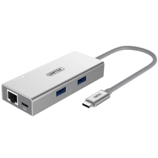 Unitek (Y-9106) USB3.0 C to 2-Port USB3.0 + RJ45 Multi-port Hub with Power Delivery